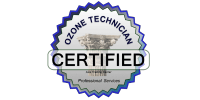 imagen de certificación de entrenamiento para desinfección con ozono